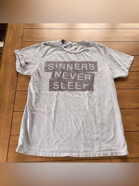 Junk Food “Sinners Never Sleep” T-shirt, Size Small